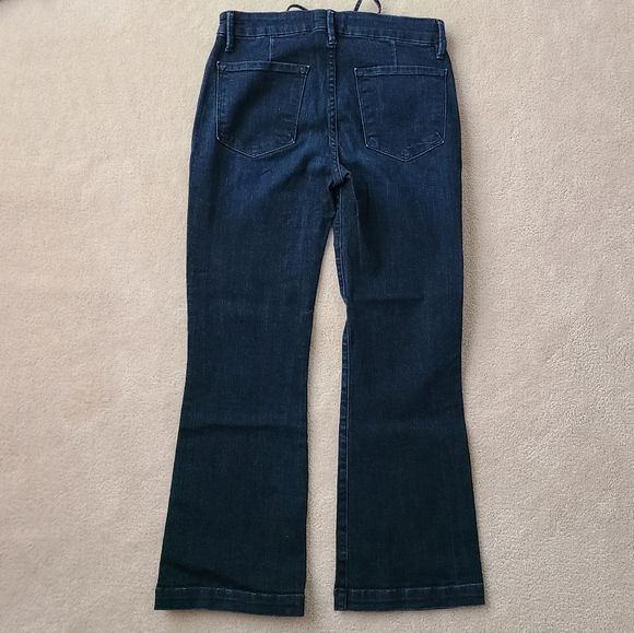 Frame Denim Le Crop Mini Boot Flare Cropped Jeans Lace Up Blue 26 - Picture 5 of 8